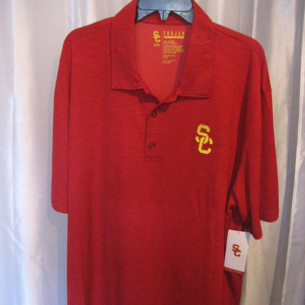 Trojan Apparel Men's Red SC Collar Shirt Sz 2XL NW
